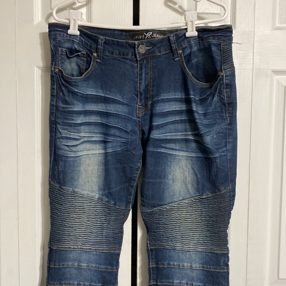 XRAY Jeans Men 34 x 30 Distressed Stacked Stretch Ribbed denim pants - Picture 5 of 14